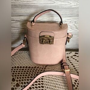 Poppy & Peonies Pink Barrel Crossbody Purse